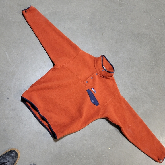 PATAGONIA Men's Synchilla Snap T Fleece Jacket burnt orange One Pocket Size S - Picture 8 of 13